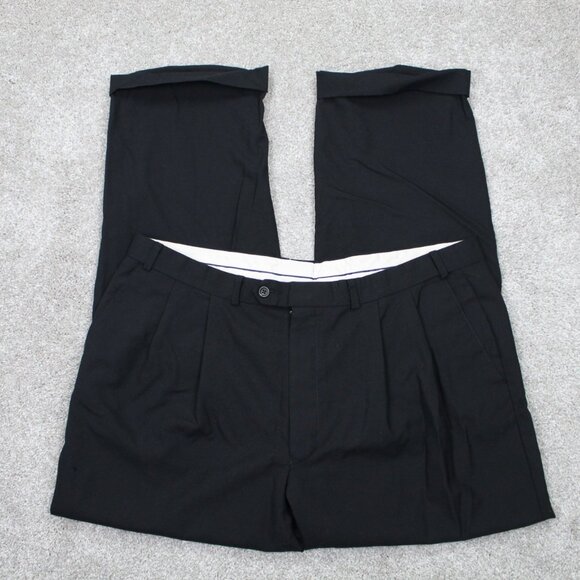 Lauren Ralph Lauren Other - LAUREN Ralph Lauren Dress Pants Men 38x30 Black Super 100's Pleated Straight Leg